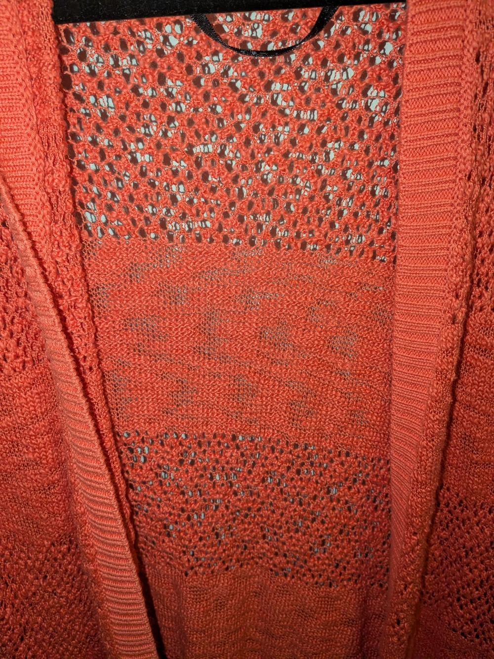 torrid Bright Coral Open-Knit Long Cardigan - Picture 5 of 8
